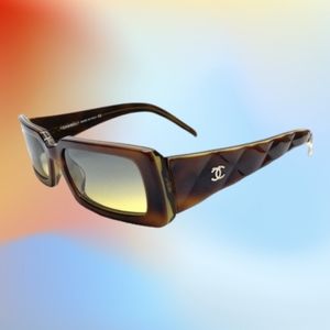 Chanel 5046 c.649/18 135 Brown/Beige CC Logo Quilted Arms Designer Sunglasses